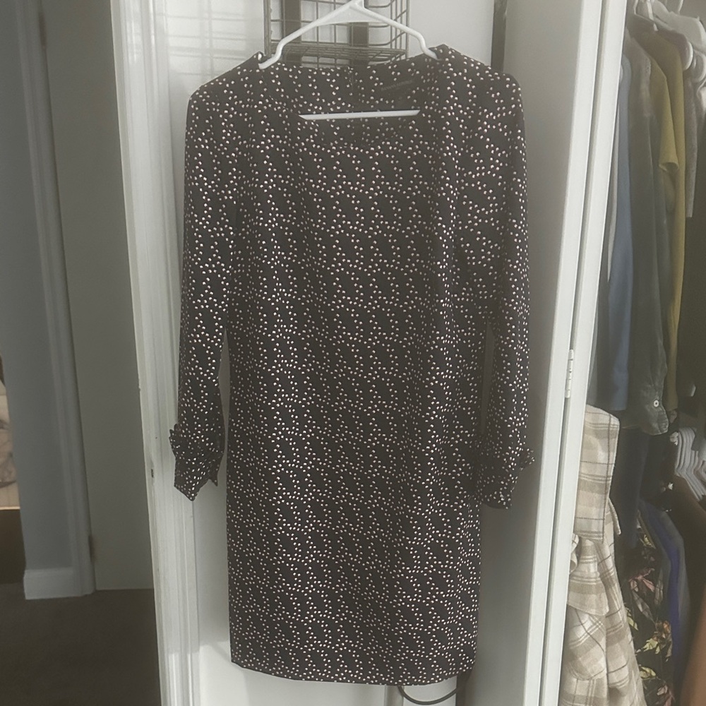 Banana Republic Black and White Long Sleeve Dress